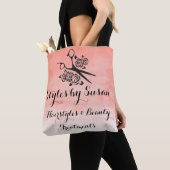 Peach Waterverf Hair Stylist Rozen Custom Salon Tote Bag (Dichtbij)
