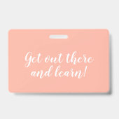 Peach Waterverf Homeschool Educator ID Badge (Achterkant)