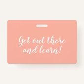 Peach Waterverf Homeschool Student ID Badge (Achterkant)