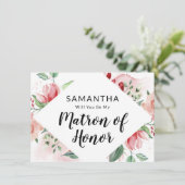 Peach Waterverf Matron of Honor proposal Kaart (Staand voorkant)