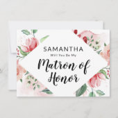 Peach Waterverf Matron of Honor proposal Kaart (Voorkant)