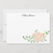 Peach Waterverf Roos gepersonaliseerd Notitiekaartje (Voorkant)