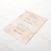 Peach waterverf roos gold folie bruiloft folie uitnodiging (Gedraaid)