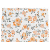 Peach waterverf rozen patroon groot cadeauzakje (Achterkant)