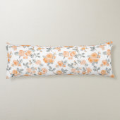 Peach waterverf rozen patroon lichaamskussen (Achterkant)