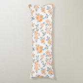 Peach waterverf rozen patroon lichaamskussen (Voorkant Verticaal)