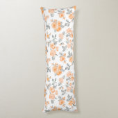 Peach waterverf rozen patroon lichaamskussen (Achterkant (Verticaal))