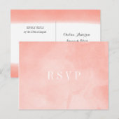 Peach Waterverf RSVP-kaart Uitnodiging Briefkaart (Voorkant / Achterkant)