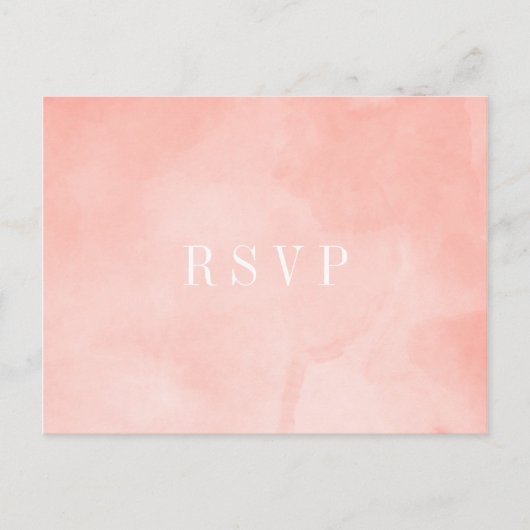 Peach Waterverf RSVP-kaart Uitnodiging Briefkaart (Voorkant)