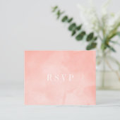 Peach Waterverf RSVP-kaart Uitnodiging Briefkaart (Staand voorkant)
