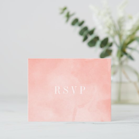 Peach Waterverf RSVP-kaart Uitnodiging Briefkaart (Staand voorkant)