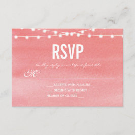 Peach Waterverf String Lights RSVP Kaartje