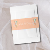 Peach Waterverf Wedding Belly Band Uitnodigingen Wikkel