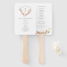 Peach Waterverf Wildflower Wedding Program