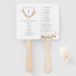 Peach Waterverf Wildflower Wedding Program Handwaaier