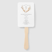 Peach Waterverf Wildflower Wedding Program Handwaaier (Voorkant)