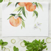 Peach waterverf zomerfruit keukenhanddoek (Gevouwen)
