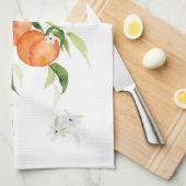 Peach waterverf zomerfruit keukenhanddoek (Quarter Fold)