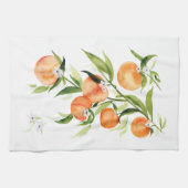 Peach waterverf zomerfruit keukenhanddoek (Horizontaal)