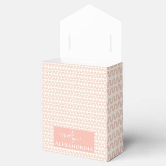 Peach Wave Pattern-Twinkle, Twinkle Little Twins Bedankdoosjes (Geopend)