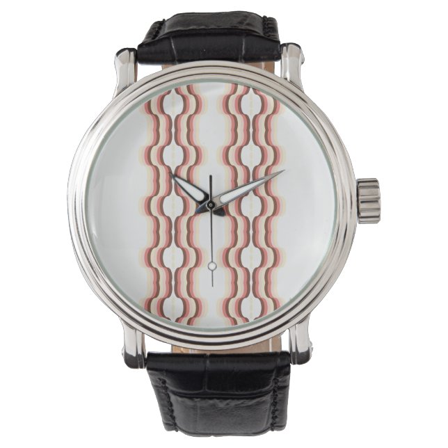 Peach Wave Symmetry Horloge (Voorkant)