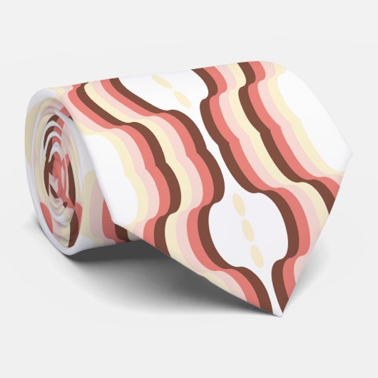 Peach Wave Symmetry Stropdas (Opgerold)