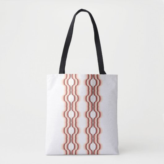 Peach Wave Symmetry Tote Bag (Voorkant)