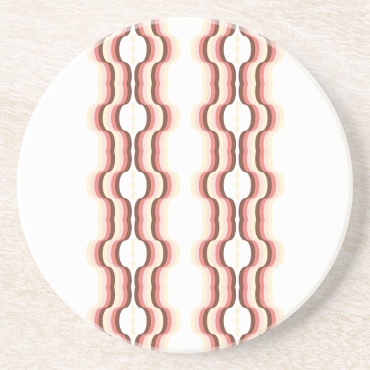 Peach Wave Symmetry Zandsteen Onderzetter (Voorkant)