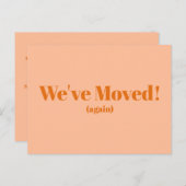 Peach We hebben nieuwe Home Moving Aankondiging ve Briefkaart (Voorkant / Achterkant)