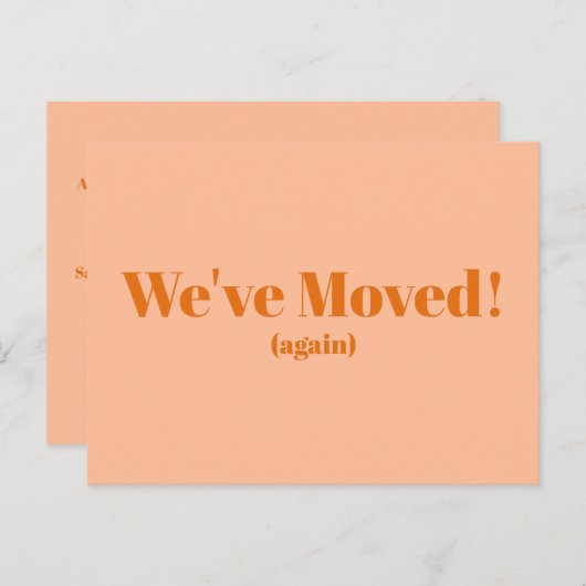 Peach We hebben nieuwe Home Moving Aankondiging ve Briefkaart (Voorkant / Achterkant)