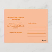 Peach We hebben nieuwe Home Moving Aankondiging ve Briefkaart (Achterkant)