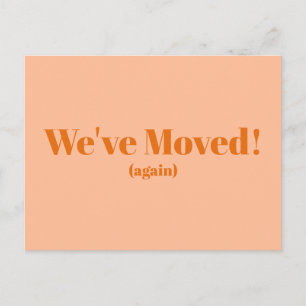 Peach We hebben nieuwe Home Moving Aankondiging ve Briefkaart