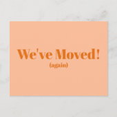 Peach We hebben nieuwe Home Moving Aankondiging ve Briefkaart (Voorkant)