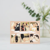 Peach Wedding Bedankt Banner Typografie Foto Briefkaart (Staand voorkant)