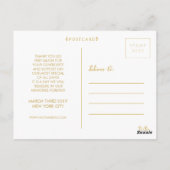 Peach Wedding Bedankt Banner Typografie Foto Briefkaart (Achterkant)