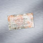 Peach Wedding Bouquet Floral Design Magnetisch Visitekaartje (Voorbeeld)