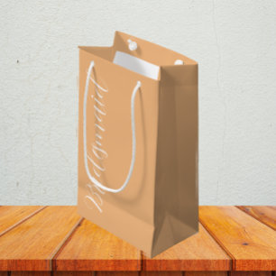 Peach Wedding Bridesmaid gestileerd script Klein Cadeauzakje