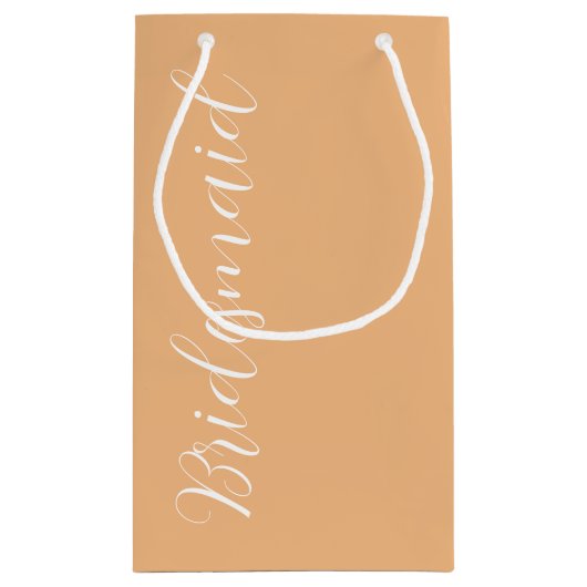 Peach Wedding Bridesmaid gestileerd script Klein Cadeauzakje (Achterkant)