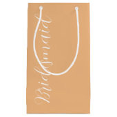 Peach Wedding Bridesmaid gestileerd script Klein Cadeauzakje (Voorkant)