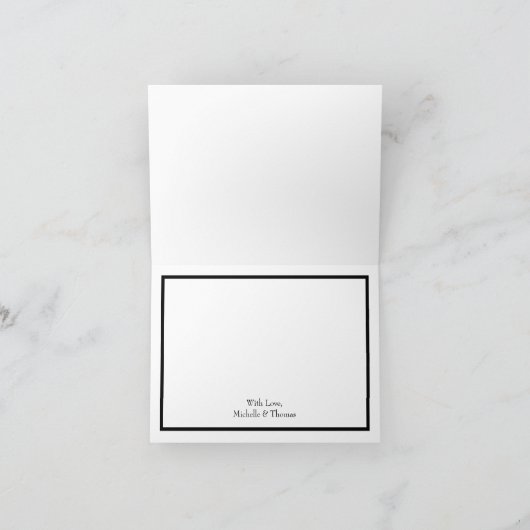 Peach Wedding Classic Floral Rozen Bedankkaart (Binnen)