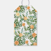 Peach Wedding Classic Floral Rozen Cadeaulabel (Achterkant)