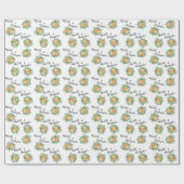 Peach Wedding Classic Floral Rozen Cadeaupapier (Vlak)