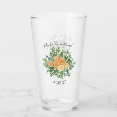 Peach Wedding Classic Floral Rozen Glas (Achterkant)