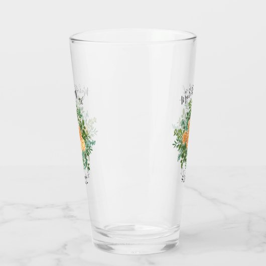 Peach Wedding Classic Floral Rozen Glas (Links)