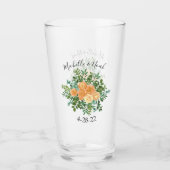 Peach Wedding Classic Floral Rozen Glas (Voorkant)