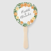 Peach Wedding Classic Floral Rozen Handwaaier (Voorkant)