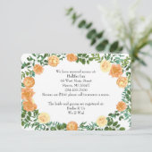 Peach Wedding Classic Floral Rozen Kaart (Staand voorkant)