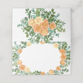 Peach Wedding Classic Floral Rozen Plaatskaartje (Buitenkant ongevouwen)