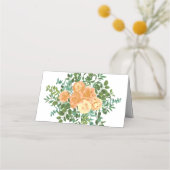 Peach Wedding Classic Floral Rozen Plaatskaartje (Achterkant)