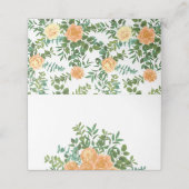 Peach Wedding Classic Floral Rozen Plaatskaartje (Buitenkant ongevouwen)